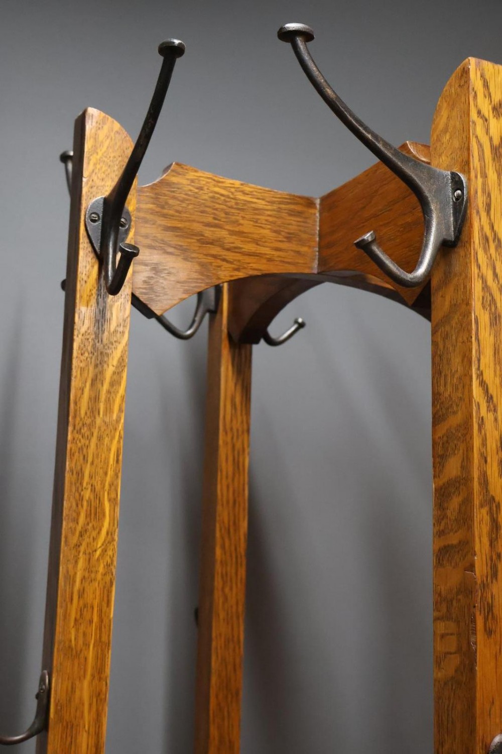 Victorian Art Nouveau Oak Revolving Hallstand View II