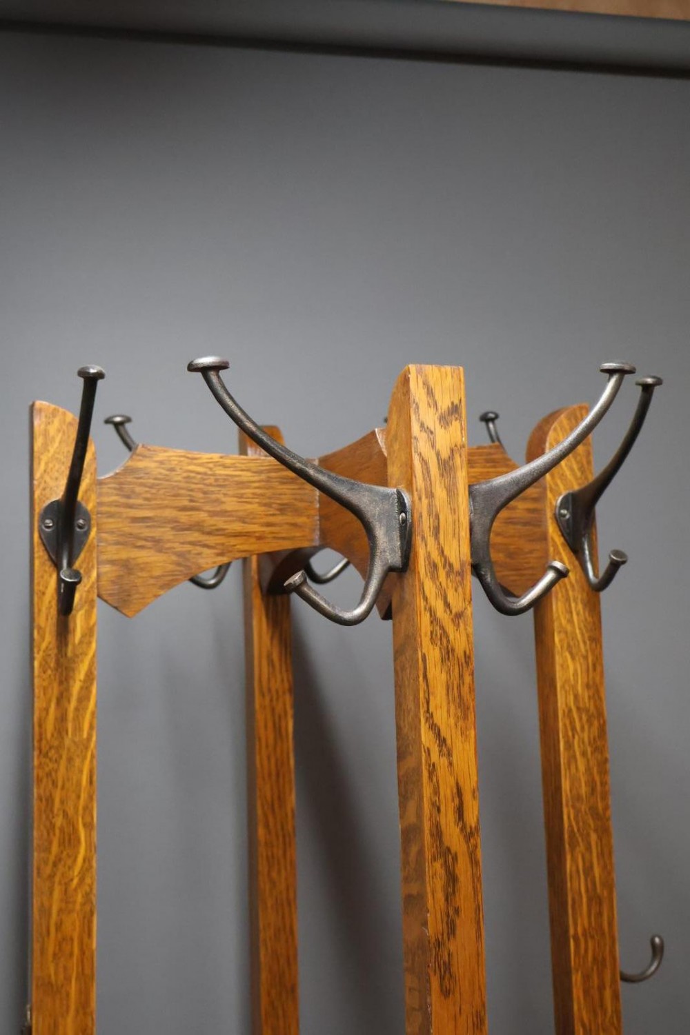 Victorian Art Nouveau Oak Revolving Hallstand View III