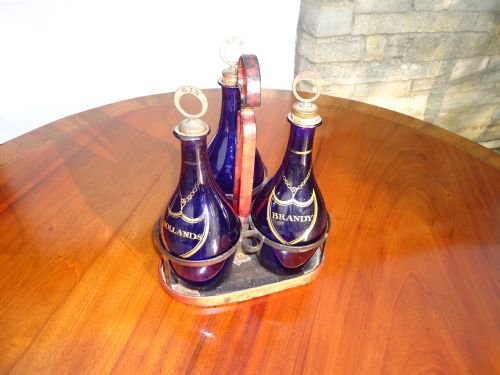 Bristol Blue Three Bottle Tantalus