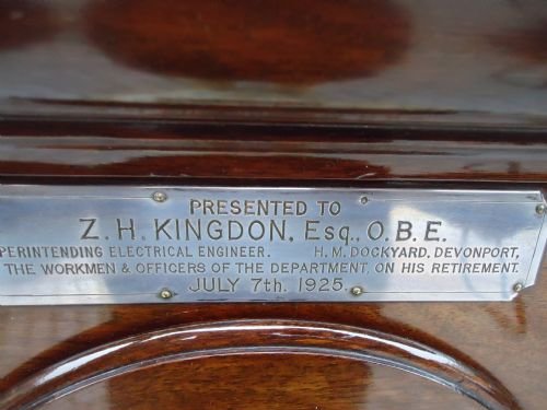 fig 1. MAHOGANY 8 DAY CHIMING LONG CASE CLOCK