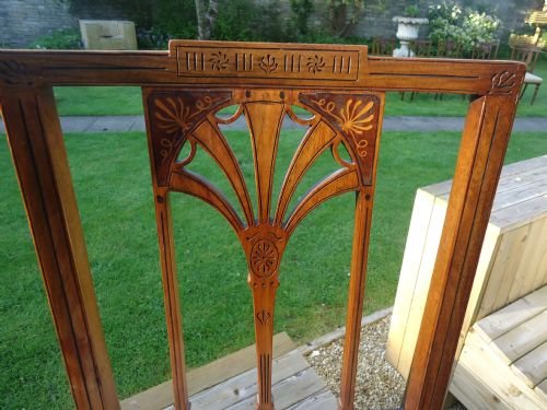 Set of 6 Solid Walnut Inlaid Dining Chairs