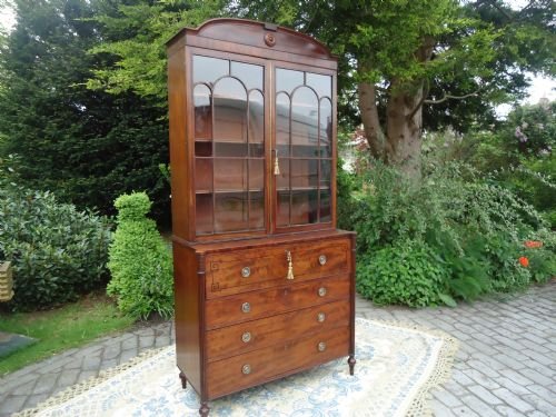 fig 1. MAGNIFICENT LATE REGENCY SECRETAIRE BOOKCASE