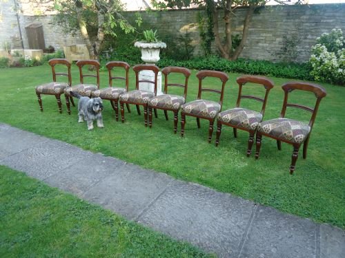 Set of 8 Mahogany Dining Chairs Circa  1840