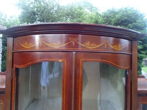 fig 1. EDWARDIAN BOW FRONTED INLAID DISPLAY CABINET