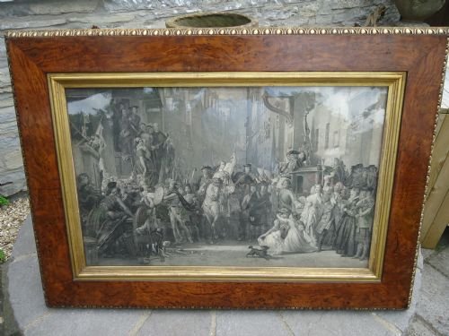 Large Burr Oak Framed Print of Bonnie Prince Charlie  Entering Edinburgh in 1745