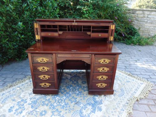 fig 3. RARE AMERICAN ROLL TOP DESK