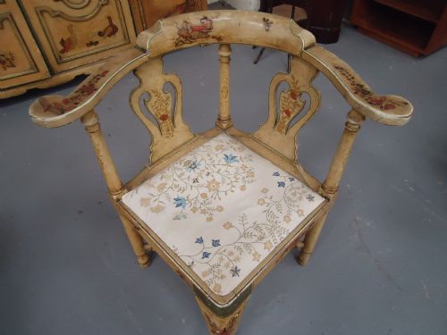 fig 1. PAINTED CHINOISERIE CORNER CHAIR