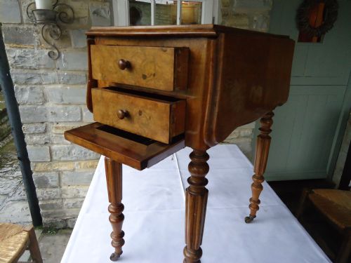 Versatile French Walnut Bedside/worktable/pembroke Table/lamp Table