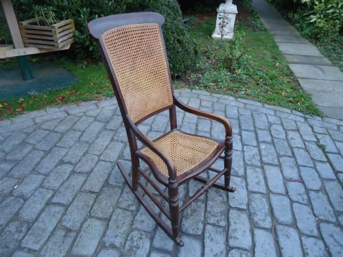 19th Century Mahogany Bergere Rocking Chair.....free Delivery