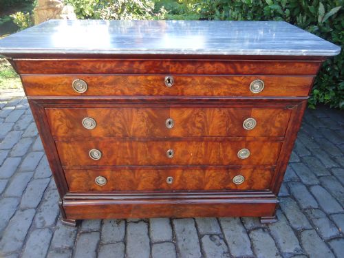 fig 1. 18TH CENTURY FRENCH WALNUT SECRETAIRE MARBLE TOP CHEST