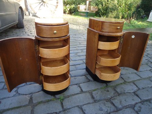 fig 1. FANTASTIC PAIR OF ART DECO BEDSIDE CABINETS
