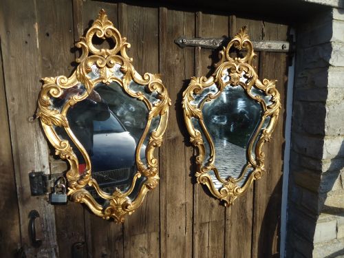 Pair 19th Century Gilt Wall Mirrors