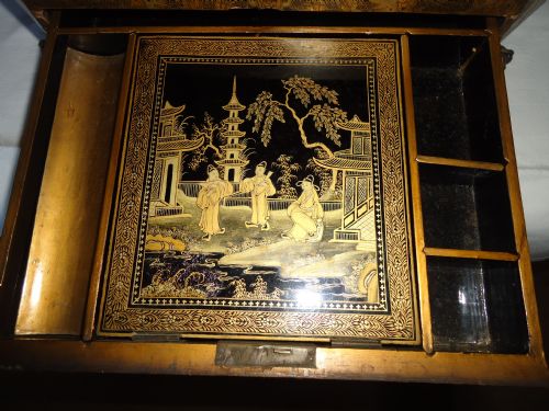 fig 1. 19TH CENTURY CHINESE CHINOISSERIE WORK BOX WITH IVORY FITTINGS