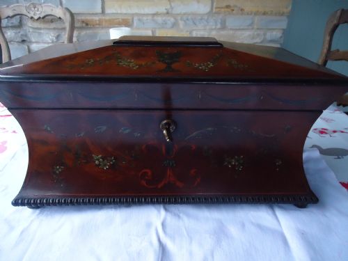 Decorated Regency Tea Caddy