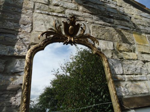 fig 1. FRENCH 19TH CENTURY GILDED & MARBLE TOP CONSOLE TABLE AND GILDED MIRROR