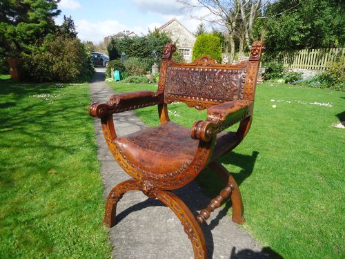 Genuine 19th Century French Walnut Cross Frame Armchair /Deskchair