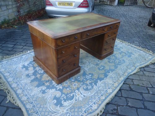 Victorian Walnut Centre of Room Kneehole Desk