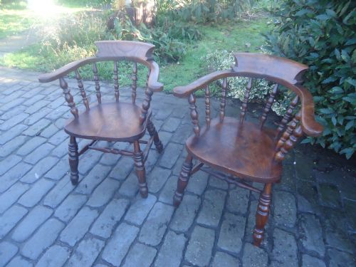 Pair of Late 19th Century Smokers Bow Armchairs