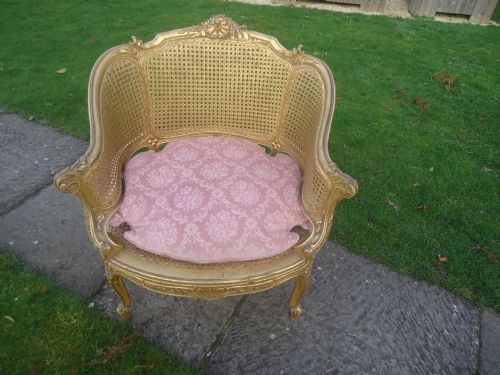 French 19th Century Gilded Bergere Chair