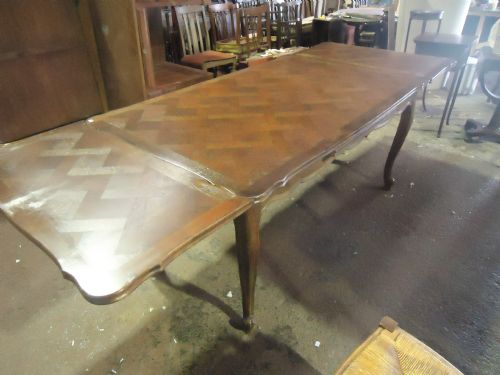 French Early 20th Century Oak Parquetry  Dining Table