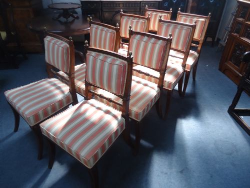 fig 1. Set of eight late Regency walnut Empire style dining chairs