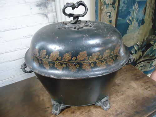 Victorian Tole Peintre Coal Box in Original Condition