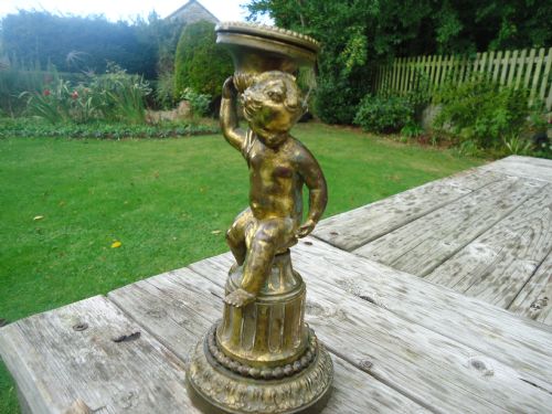 Gilded Bronze Cherub/cupid  7.5 Ins High