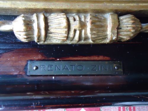 fig 1. Italian oil painting by Renato Zini 1890-1969 in original ornate frame.