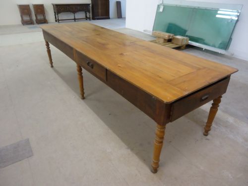 Large French 19th Century Fruitwood Serving /Kitchen/farmhouse Table