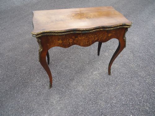 19th Century Walnut Marquetry and Ormolu Card Table