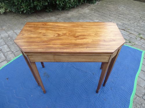 Regency Six Legged Tea Table with Ebony Stringing.
