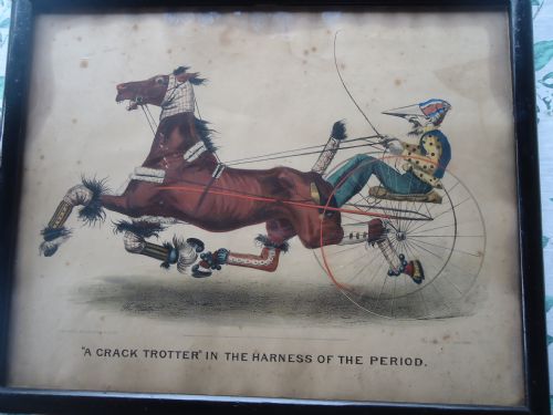 A Genuine Pair of Thomas Worth Prints by Currier & Ives Depicting Trotting Races