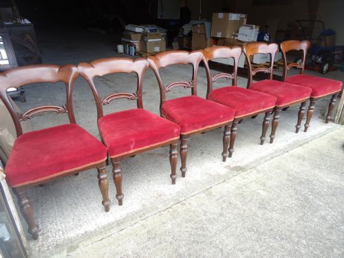 Set of Six William 1v Upholstered  Mahogany Dining Chairs