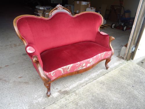 Ornate Mahogany Framed Two Seater Sofa