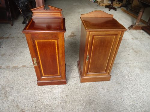 Two Edwardian Mahogany Bedside Cabinets