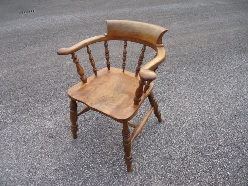 Ash and Elm 19th Century Smoker's Bow Chair