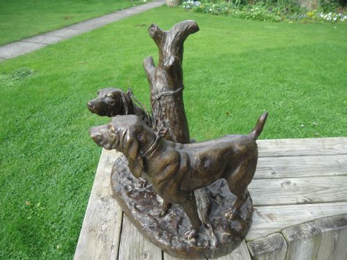 Bronze Figure of Two Dogs.