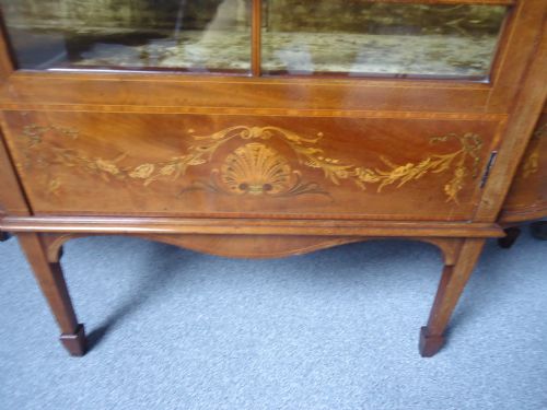 fig 1. Bow end inlaid mahogany display cabinet