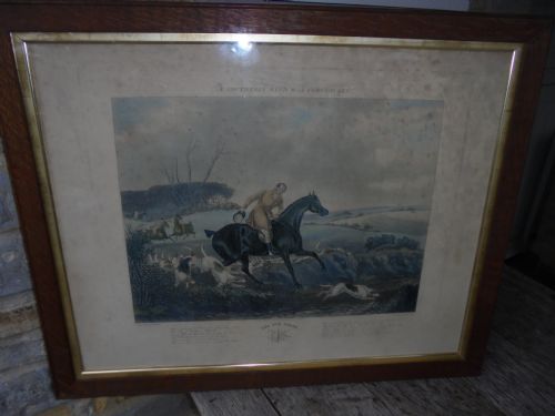 fig 1. Set of 19th century hunting engravings by Chas Hunt 1857 the artist being F.C. Turner