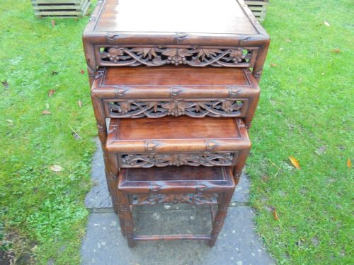 Nest of Four Chinese Hardwood Tables