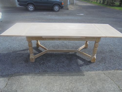 Lime Washed Oak Farmhouse Refectory Table. Seats Twelve.