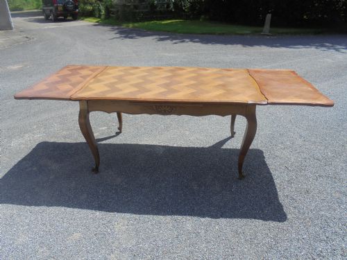French Oak Parquetry Dining/kitchen /Farmhouse Table. Seats 10-12