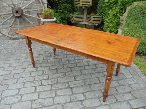 19th Century French Pine and Fruitwood Dining/kitchen/farmhouse Table. Seats Eight