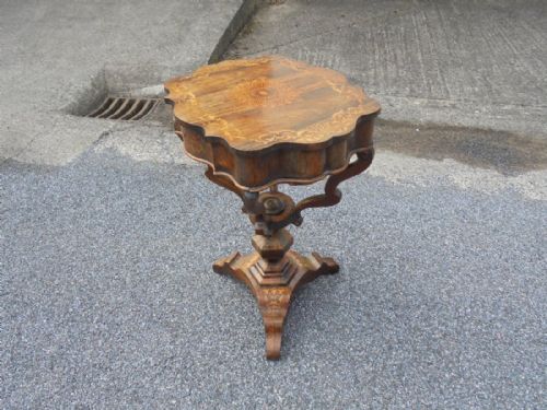 19th Century Marquetry Ladies Work Box on Basket Base