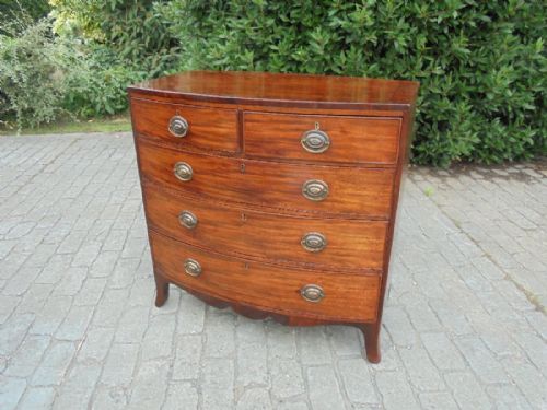 Late 18th Century Mahogany Bow Front Chest of Drawers