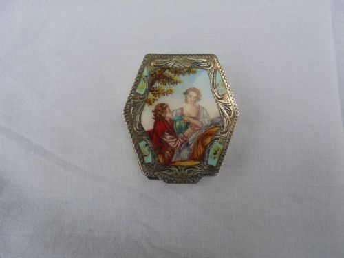 Enamelled Silver with Gilt Interior Patch Box