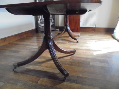 fig 1. Regency style twin pillar mahogany dining table , seats twelve