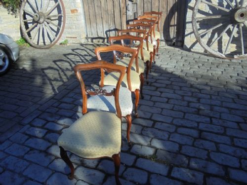 Set of Eight Victorian Cabriole Leg  Rosewood Dining Chairs