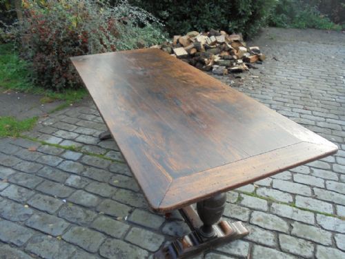 fig 1. Farmhouse refectory oak dining table seats eight. Circa 1800