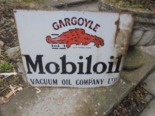 Genuine Gargoyle Mobiloil Enamel Sign